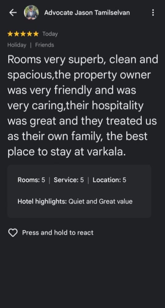 Cliff Heaven Apartman Varkala Kültér fotó