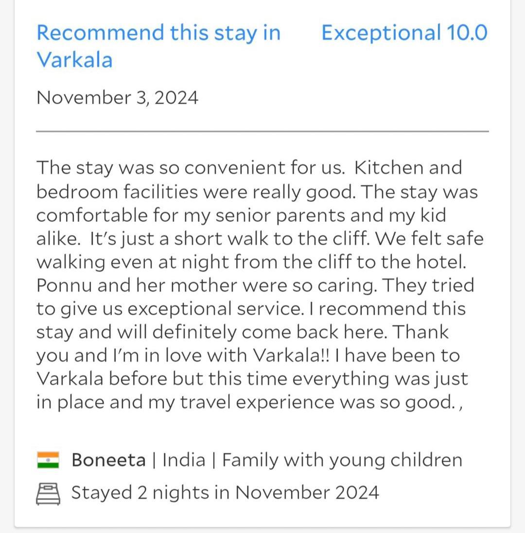 Cliff Heaven Apartman Varkala Kültér fotó